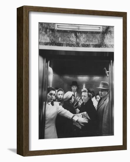 Elevator in a Madison Avenue High Rise Office Building-Walter Sanders-Framed Photographic Print