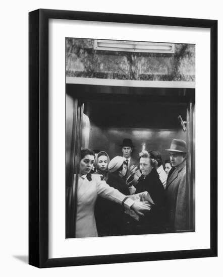 Elevator in a Madison Avenue High Rise Office Building-Walter Sanders-Framed Photographic Print