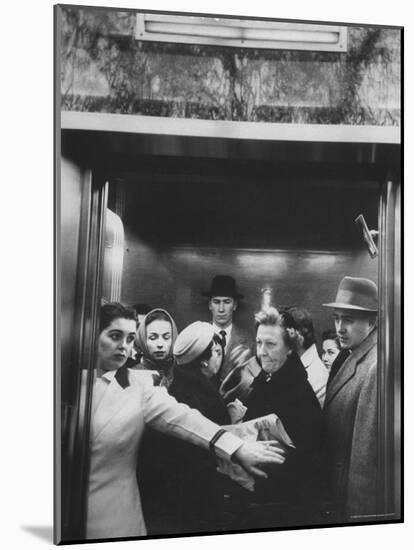 Elevator in a Madison Avenue High Rise Office Building-Walter Sanders-Mounted Photographic Print