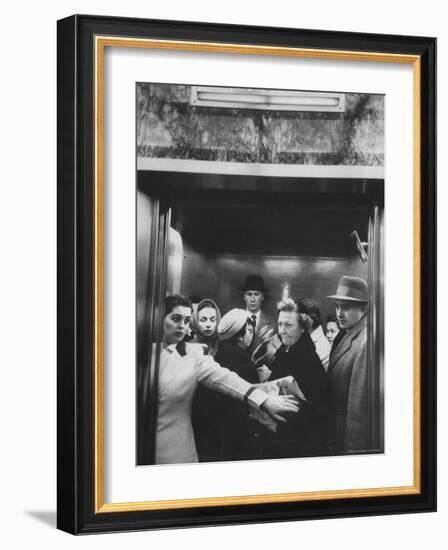 Elevator in a Madison Avenue High Rise Office Building-Walter Sanders-Framed Photographic Print