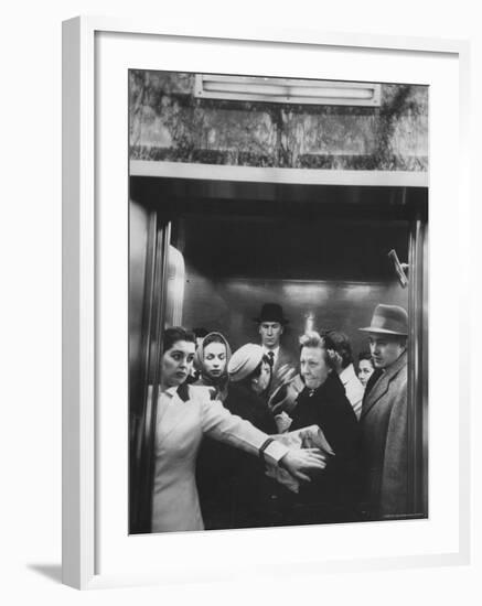 Elevator in a Madison Avenue High Rise Office Building-Walter Sanders-Framed Photographic Print