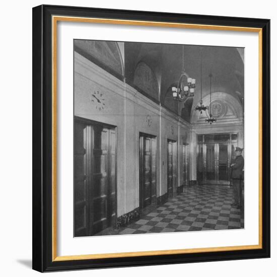 Elevator lobby, Chamber of Commerce Building, Newark, New Jersey, 1924-Unknown-Framed Photographic Print