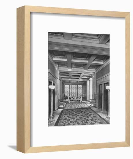 Elevator lobby, first floor, the Fraternity Clubs Building, New York City, 1924-Unknown-Framed Photographic Print