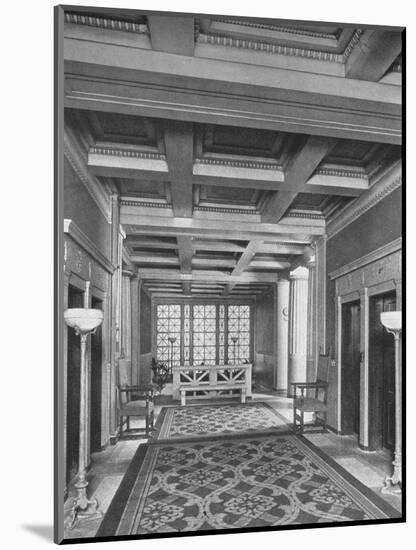 Elevator lobby, first floor, the Fraternity Clubs Building, New York City, 1924-Unknown-Mounted Photographic Print