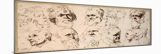 Eleven Head Studies-Sir Anthony Van Dyck-Mounted Giclee Print