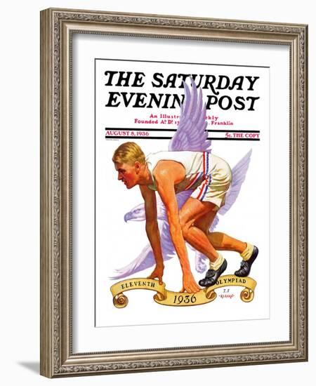 "Eleventh Olympiad," Saturday Evening Post Cover, August 8, 1936-J.F. Kernan-Framed Giclee Print