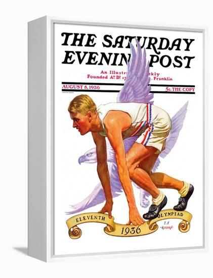"Eleventh Olympiad," Saturday Evening Post Cover, August 8, 1936-J.F. Kernan-Framed Premier Image Canvas