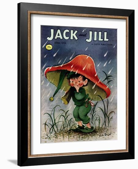 Elf in the Rain - Jack and Jill, April 1956-Ruth Bendel-Framed Giclee Print