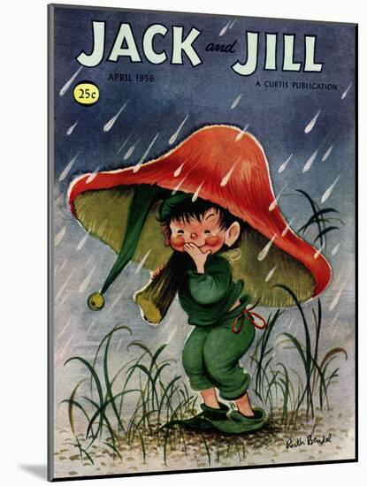 Elf in the Rain - Jack and Jill, April 1956-Ruth Bendel-Mounted Giclee Print