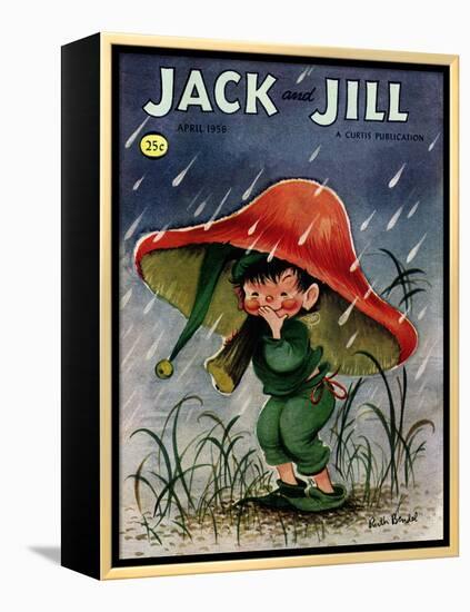 Elf in the Rain - Jack and Jill, April 1956-Ruth Bendel-Framed Premier Image Canvas