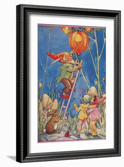Elf Lighting Chinese Lantern-null-Framed Art Print