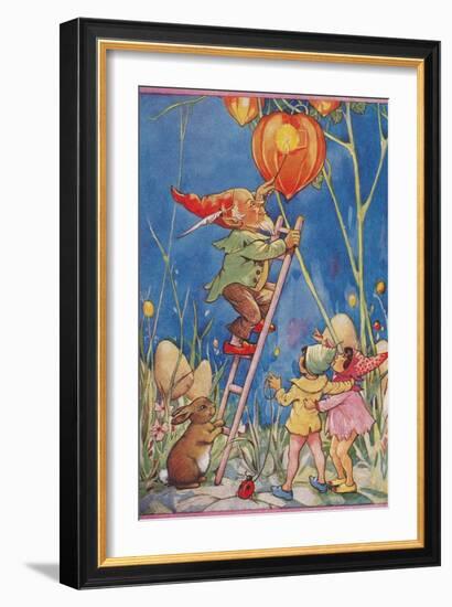 Elf Lighting Chinese Lantern-null-Framed Art Print