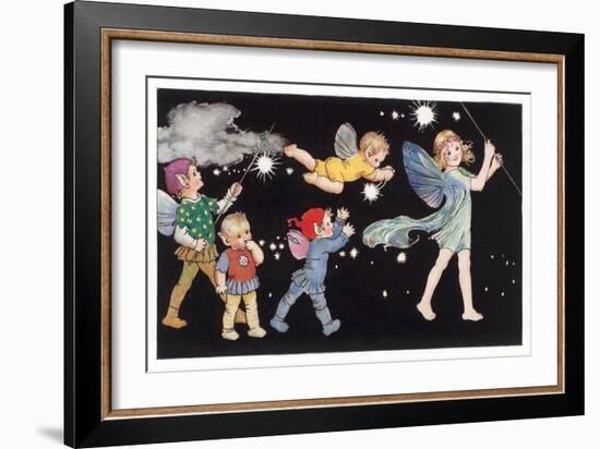 Elf Parade-null-Framed Art Print