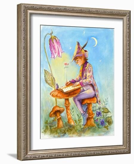 Elf Scribe-Judy Mastrangelo-Framed Giclee Print