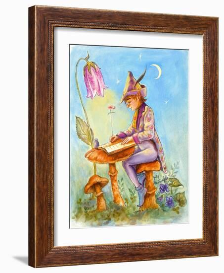 Elf Scribe-Judy Mastrangelo-Framed Giclee Print