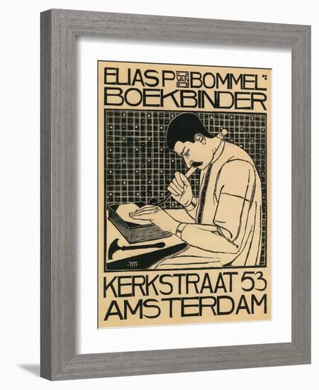 Elias Bommel Bookbinder-null-Framed Art Print