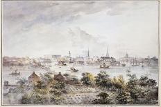 A View of Stockholm from Soder with the Royal Palace, Storkyrkan, Riddarholmskykan and Tskakykan-Elias Martin-Framed Giclee Print