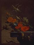 Still Life of an Orange, a Lemon and Strawberry on a Pewter Plate, a Wan-Li Bowl Behind-Elias Van Den Broeck-Framed Giclee Print