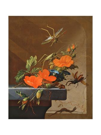 Still Life with Roses by Elias van den Broeck Poster