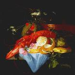Still Life of an Orange, a Lemon and Strawberry on a Pewter Plate, a Wan-Li Bowl Behind-Elias Van Den Broeck-Giclee Print