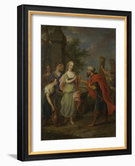 Eliezer and Rebecca at the Well-Balthasar Beschey-Framed Giclee Print