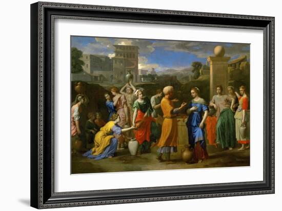 Eliezer and Rebecca-Nicolas Poussin-Framed Giclee Print