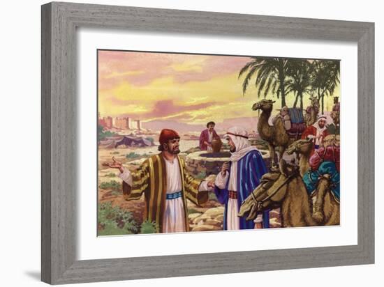 Eliezer Arriving at the Well-Pat Nicolle-Framed Giclee Print