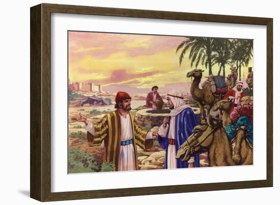 Eliezer Arriving at the Well-Pat Nicolle-Framed Giclee Print