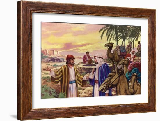 Eliezer Arriving at the Well-Pat Nicolle-Framed Giclee Print