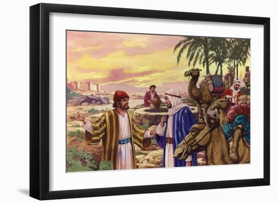 Eliezer Arriving at the Well-Pat Nicolle-Framed Giclee Print