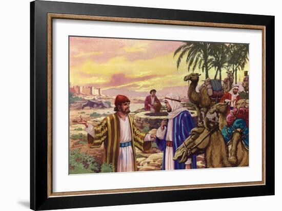 Eliezer Arriving at the Well-Pat Nicolle-Framed Giclee Print