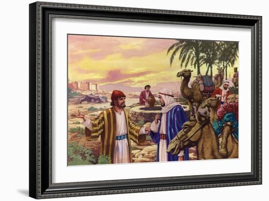 Eliezer Arriving at the Well-Pat Nicolle-Framed Giclee Print