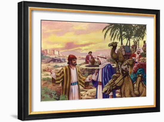 Eliezer Arriving at the Well-Pat Nicolle-Framed Giclee Print