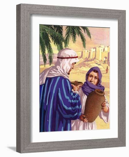 Eliezer Meeting Rebekah by the Well-Pat Nicolle-Framed Giclee Print