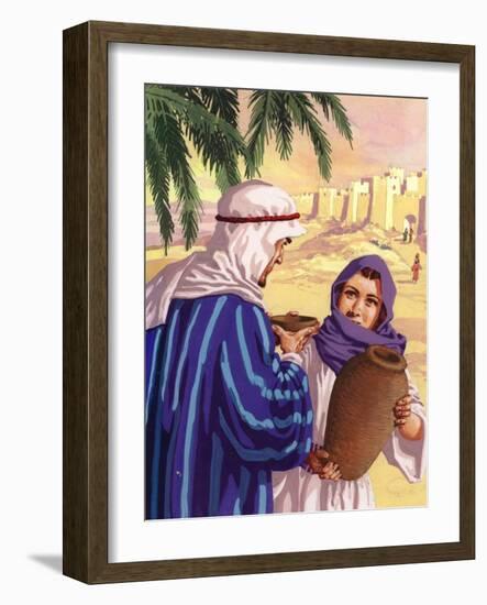 Eliezer Meeting Rebekah by the Well-Pat Nicolle-Framed Giclee Print