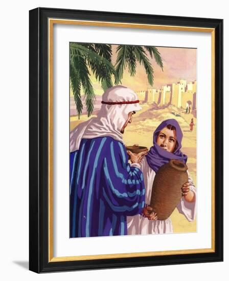 Eliezer Meeting Rebekah by the Well-Pat Nicolle-Framed Giclee Print