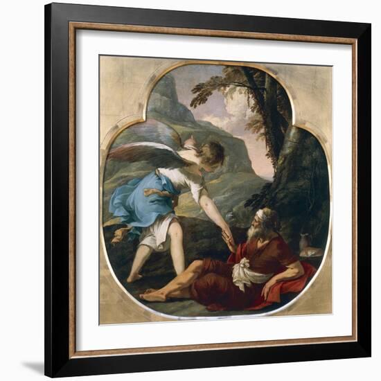 Elijah Fed by an Angel-Laurent de La Hyre-Framed Giclee Print