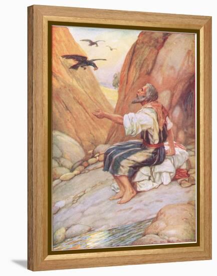 Elijah Fed by the Ravens-Arthur A. Dixon-Framed Premier Image Canvas