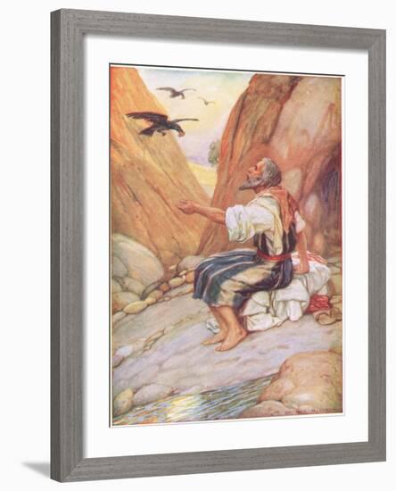 Elijah Fed by the Ravens-Arthur A. Dixon-Framed Giclee Print