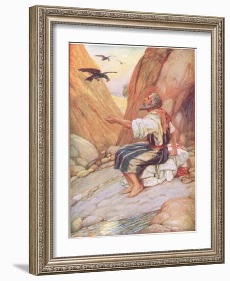 Elijah Fed by the Ravens-Arthur A. Dixon-Framed Giclee Print