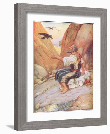 Elijah Fed by the Ravens-Arthur A. Dixon-Framed Giclee Print