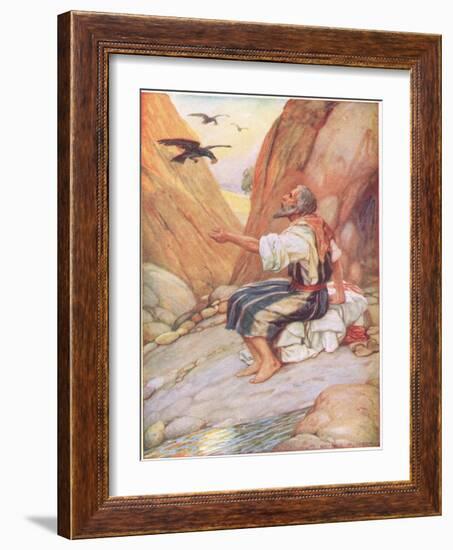 Elijah Fed by the Ravens-Arthur A. Dixon-Framed Giclee Print