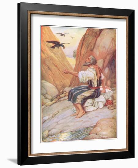 Elijah Fed by the Ravens-Arthur A. Dixon-Framed Giclee Print