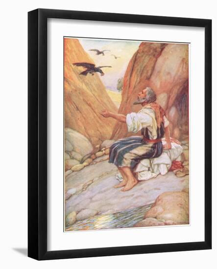 Elijah Fed by the Ravens-Arthur A. Dixon-Framed Giclee Print