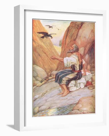 Elijah Fed by the Ravens-Arthur A. Dixon-Framed Giclee Print