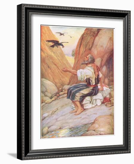 Elijah Fed by the Ravens-Arthur A. Dixon-Framed Giclee Print