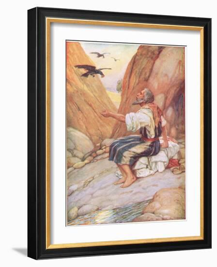 Elijah Fed by the Ravens-Arthur A. Dixon-Framed Giclee Print