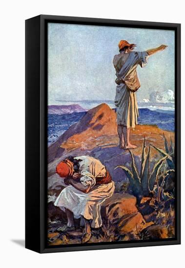 Elijah from Mount Carmel sees a cloud - Bible-James Jacques Joseph Tissot-Framed Premier Image Canvas