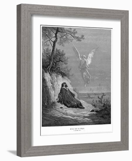 Elijah Goes into Wilderness and Asks to Die, But an Angel Comes and Bids Him 'Arise and Eat, 1866-null-Framed Giclee Print