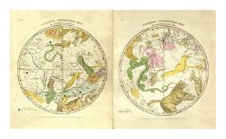 Celestial Planisphere, or Map of the Heavens, c.1835-Elijah H^ Burritt-Framed Art Print